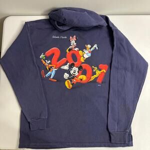 Disney Mickey Mouse Sweatshirt Mens XL Blue Pullover Hoodie Florida